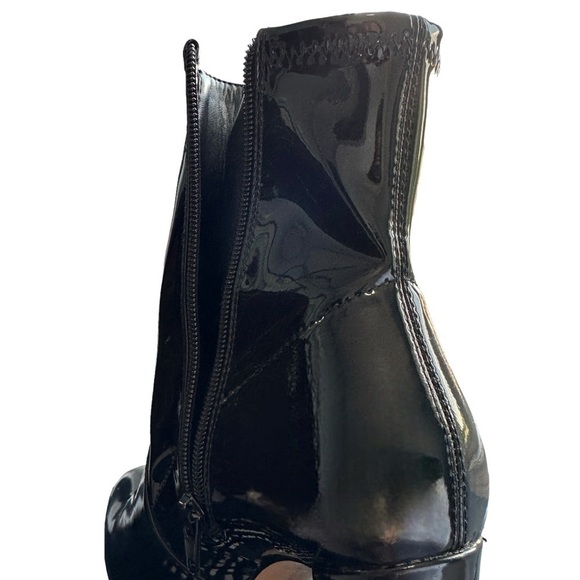 ALDO BLOCK HEEL  PLATFORM BOOTS PATENT PUMPS WOMENS SIZE 7 BLACK - Picture 9 of 16